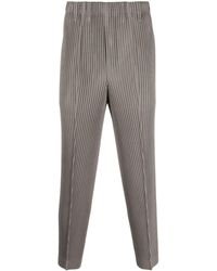 Homme Plissé Issey Miyake - Ribbed-detailing Elasticated-waist Trousers - Lyst