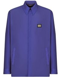 Dolce & Gabbana - Logo-plaque Classic-collar Shirt Jacket - Lyst