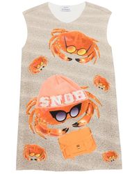 The Artistylist - Crab-Print Sleeveless Mini Dress - Lyst
