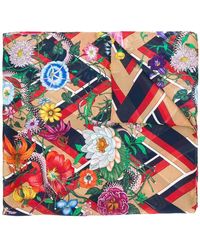 Gucci Floral Snake Chevron Sjaal - Meerkleurig