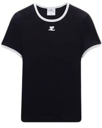 Courreges - T-Shirt With Contrasting Hem - Lyst
