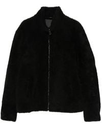 Eraldo - Veste En Peau Lainée À Col Montant - Lyst