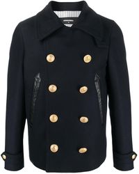 DSquared² - Double-breasted Wool-blend Peacoat - Lyst