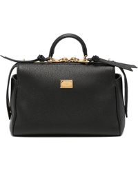Dolce & Gabbana - Logo-Plaque Pebbled Tote Bag - Lyst
