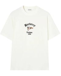 Burberry - Check-Flag Cotton T-Shirt - Lyst