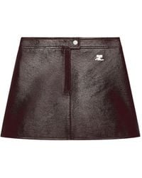 Courreges - Vinyl-Minirock Mit Logo-Patch - Lyst