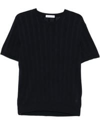 Manuel Ritz - Vertical Stripe Perforated T-Shirt - Lyst