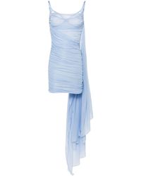 Mugler - Ruched Mesh Mini Dress - Women's - Cupro/polyamide/elastane - Lyst