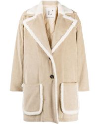 L'Autre Chose Cappotto monopetto a coste - Neutro