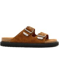 AllSaints - Double-Buckle Perforated Sandals - Lyst