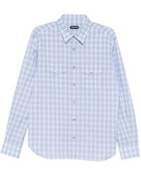 Tom Ford - Check Snap-Button Shirt - Lyst