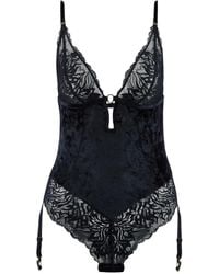 Aubade - Body The Night Before De Terciopelo Con Paneles De Encaje - Lyst
