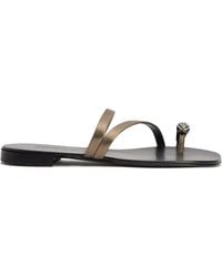 Giuseppe Zanotti - Febe Crystal-Embellished Leather Sandals - Lyst