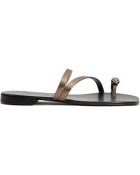 Giuseppe Zanotti - Febe Crystal-Embellished Leather Sandals - Lyst