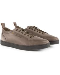 Santoni - Off-Duty Logo-Print Lace-Up Sneakers - Lyst
