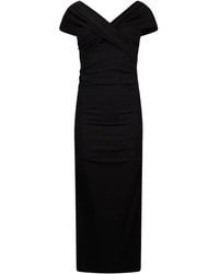 Liu Jo - Vestido drapeado con cuello en V - Lyst