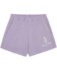 Sporty & Rich - Vendome Logo-embroidered Shorts - Lyst