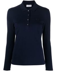 Lacoste - Logo-patch Long-sleeve Polo Shirt - Lyst