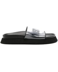 Moschino - Logo-Print Slides - Lyst