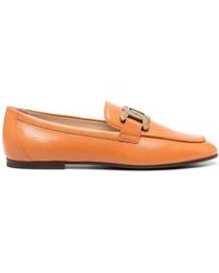 Tod's - Kate Gold-chain Leather Loafers - Lyst