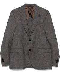 Lardini - Wollen Pak Met Visgraatpatroon - Lyst