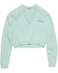 Acne Studios - V-Neck Embroidery-Logo Sweatshirt - Lyst
