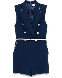 Elisabetta Franchi - Double-Breasted Crepe Playsuit - Lyst