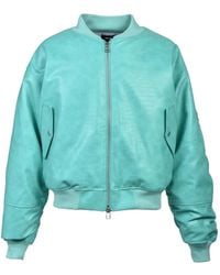 BREATH - Crocodile-Effect Bomber Jacket - Lyst