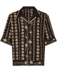 Dolce & Gabbana - Hawaiihemd Seide Münzen-Print - Lyst