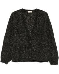 Momoní - Saiki Metallic-Effect V-Neck Wool Cardigan - Lyst