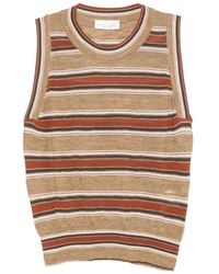 Roberto Collina - Striped Knitted Tank Top - Lyst