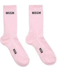 MSGM - Logo Socks - Lyst