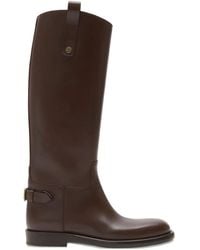 Burberry - Leather Cavalier Boots - Lyst