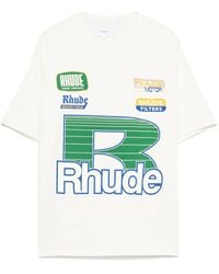 Rhude - T-Shirt Met Grafische Print En Logodetail - Lyst