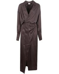 ANDAMANE - Draped Wrap-Style Midi Dress - Lyst