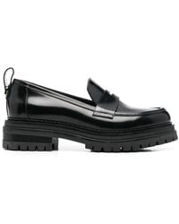 Sergio Rossi - Jet Leather Slip-On Flats - Lyst