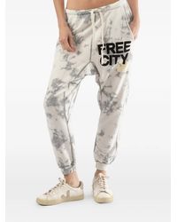 Freecity - Super Bleach Out Logo-Print Track Pants - Lyst