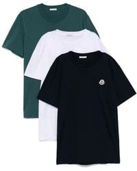 Moncler - Drie T-Shirts Met Logopatch - Lyst