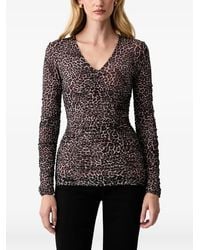 Silvian Heach - Leopard-Print Ruched T-Shirt - Lyst