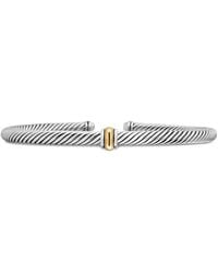 David Yurman - 18Kt And Sterling Classic Cable Station Bracelet (4Mm) - Lyst