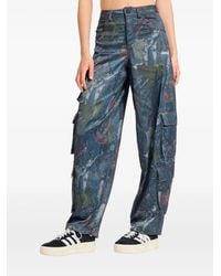 adidas - Leaf Camo Print Satin Cargo Pants - Lyst