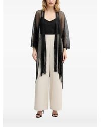 Joseph Ribkoff - Opengebreid Vest Met Franje Afwerking - Lyst