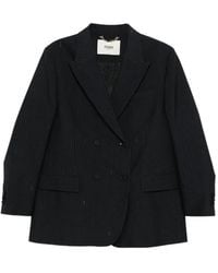 Fendi - Blazer Met Krijtstreep En Dubbele Rij Knopen - Lyst