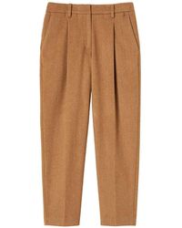 Twinset - Actitude Wool Blend Trousers With Chevron Pattern - Lyst