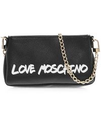 Moschino - Graffiti-Print Textured-Leather Cross Body Bag - Lyst