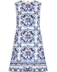 Dolce & Gabbana - Majolica-print Brocade Minidress - Lyst