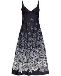 Oscar de la Renta - Devoré-Effect Denim Midi Dress - Lyst