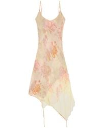 DIESEL - Midi Floral-Print Lace-Trim Dress - Lyst