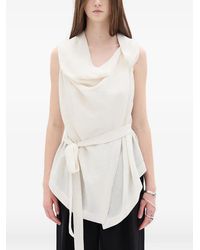 Ann Demeulemeester - Asymmetric Waist-Belt Blouse - Lyst