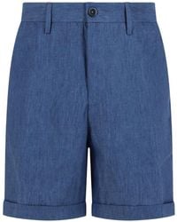 120% Lino - Linen Turn-Up Shorts - Lyst